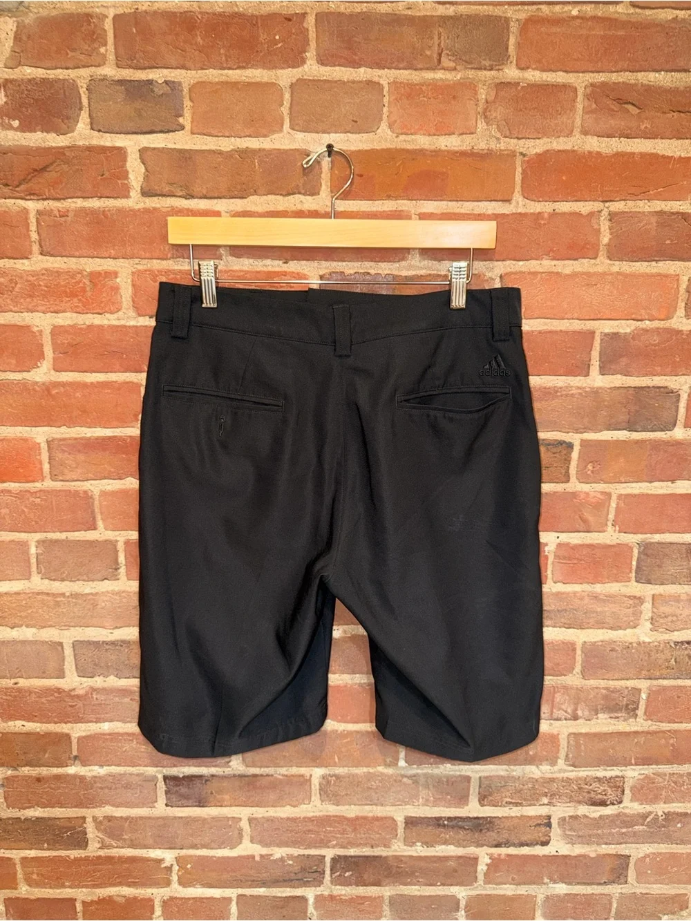 adidas Men's Black Golf Attire Flat-Front Performance Shorts Activewear